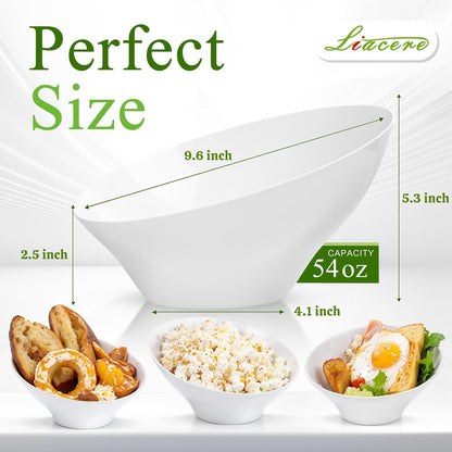 Liacere 54 OZ Clear Plastic Serving Bowls - 16PCS Angled Serving Bowls - Disposable Bowl for Candy Chip - Party Table Salad and Fruit，Can be Used Weddings and Gatherings＆ New Year