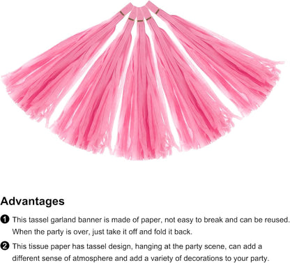 MECCANIXITY 20Pcs Light Blue Tassel Garland Banner with Rope Tissue Paper Tassels Party DIY Kits for Anniversary Wedding Birthday Party