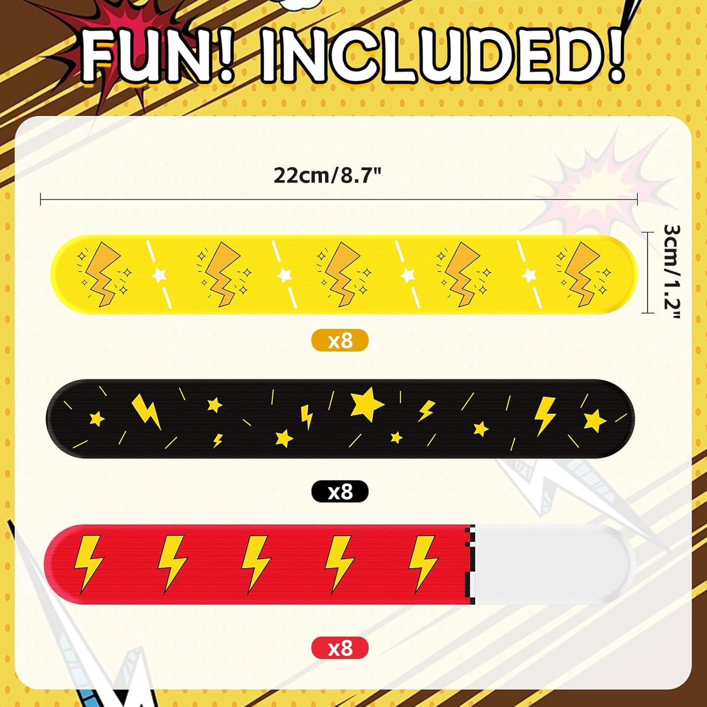 Cartoon Animation Slap Wristband, 24 Pack - Birthday Party Supplies, Cartoon Theme Bracelets Goodie Bag Fillers for Birthday & Theme Parties