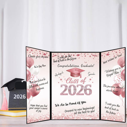 QIYANPAX Graduation Guest Book 2026, Blue and Gold Graduation Decorations Class of 2026, Graduation Signature Book, Congrats Grad Guest Book Alternative, Unique Graduation Gifts