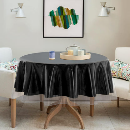 sancua Clear Plastic 100% Waterproof Tablecloth - 54 x 78 Inch - Vinyl PVC Rectangle Table Cloth Protector Oil Spill Proof Wipe Clean Table Cover for Dining Tables, Parties & Camping, Crystal Clear