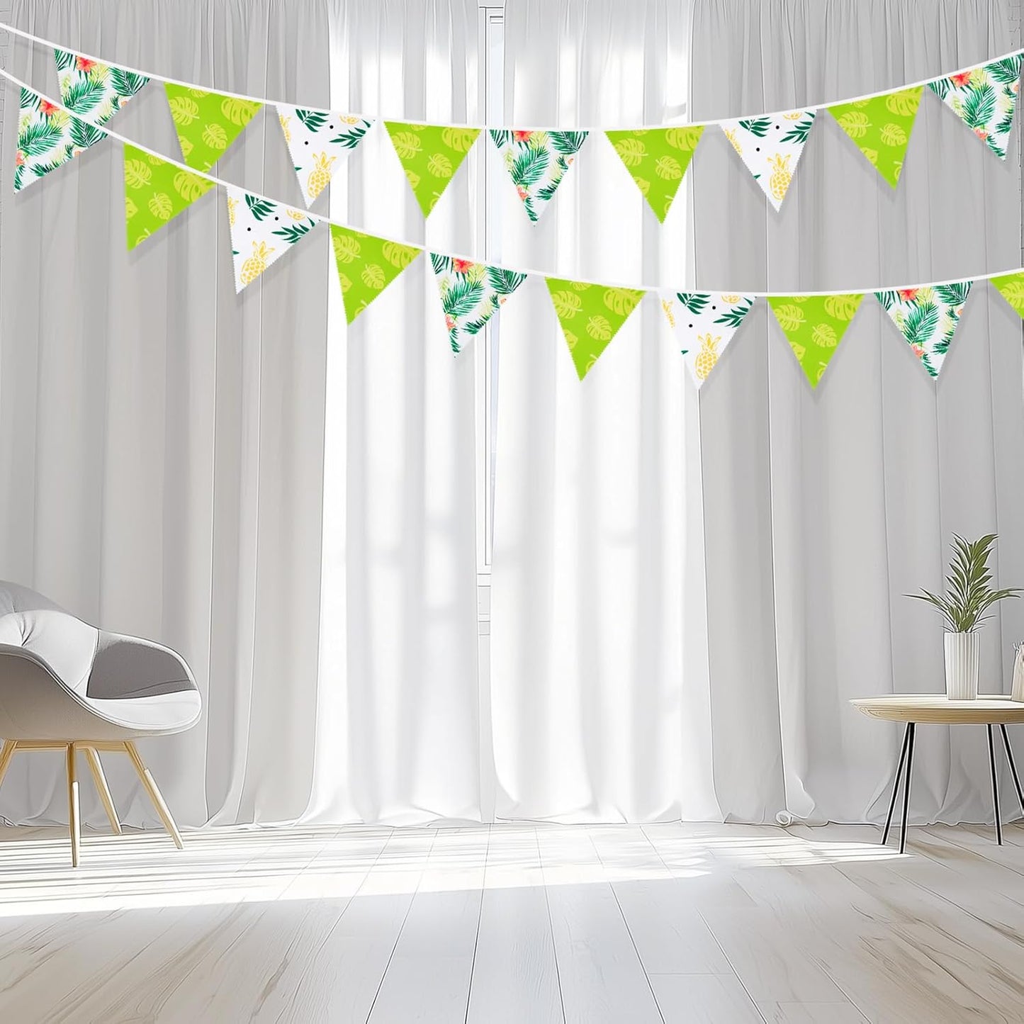 G2PLUS 39Ft Triangle Bunting Banner, 42Pcs Pink Floral Garland Pennant Banner, Reusable Cotton Triangle Flags Party Decoration for Birthday, Wedding, Garden Tea Party, Baby Shower, Room Decor