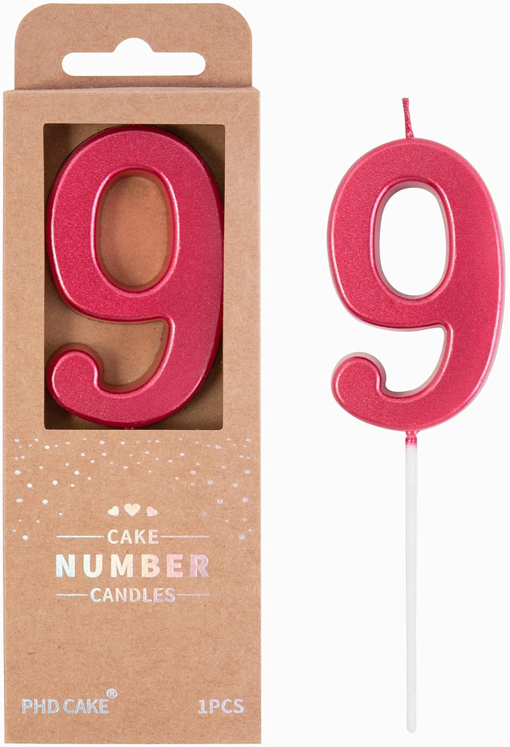 PHD CAKE 2.76 Inch Modern Gold 2 Number Birthday Candles, Gold Number Candles, Cake Number Candles, Party Celebration