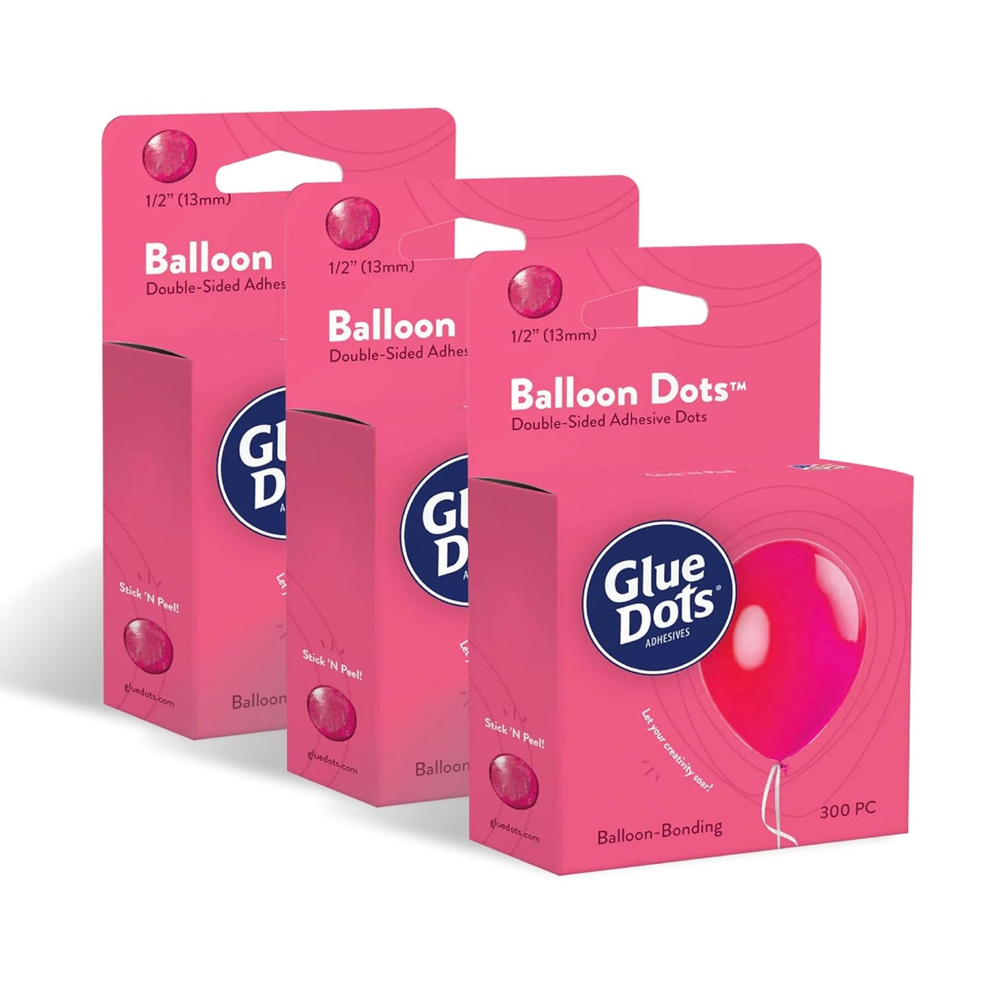 Glue Dots, Balloon Dots, Double-Sided, 1/2", 300 Dots, DIY Balloon Arch Decoration, Glue Tape for Party Wedding Birthday, Glue Stick and Tape Alternative, Clear