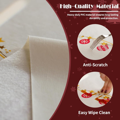 Rectangle Table Cloth,100% Waterproof Tablecloth Oil Proof Spill Proof Vinyl Table Cloth, Wipe Clean Plastic Table Cover for Dining, Camping, Indoor and Outdoor 52" x 70",Leaves