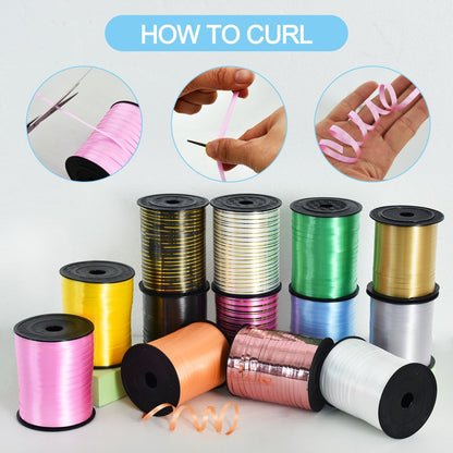 TONIFUL 500 Yards Curling Ribbon-Balloon Ribbon-Balloon String for Art&Craft Decor,Gift Wrapping,Ribbons and Bows for Christmas New Year Birthday Gifts (Silver)