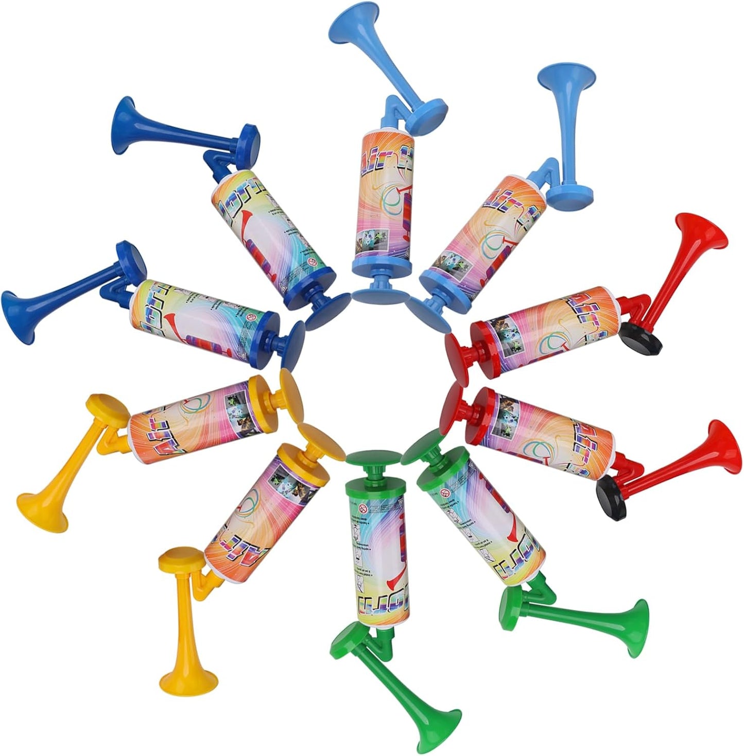 FARBIN Loud Air Horn Handheld Pump Air Horn Noisemakers for Kids Birthday Party, Football Match Sporting Events, Festival Celebrations, Fog Warning Horn Trump, 2pcs (Mini handheld horn 2pcs)