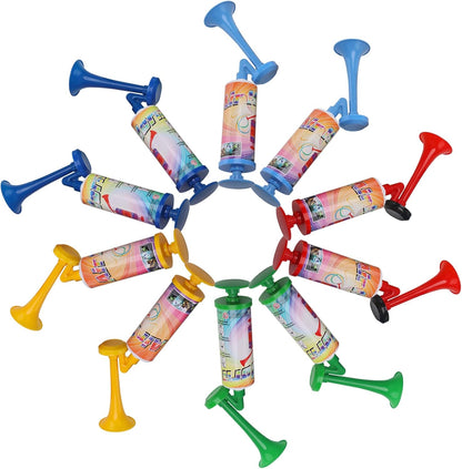 FARBIN Loud Air Horn Handheld Pump Air Horn Noisemakers for Kids Birthday Party, Football Match Sporting Events, Festival Celebrations, Fog Warning Horn Trump, 2pcs (Mini handheld horn 2pcs)
