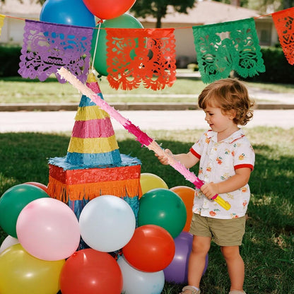 Pinata Sticks Set, 76cm/29.92in Sturdy Pink Pinata Stick with Blindfold Rope & Confetti for Kids Adults Themed Party Fun and Delight
