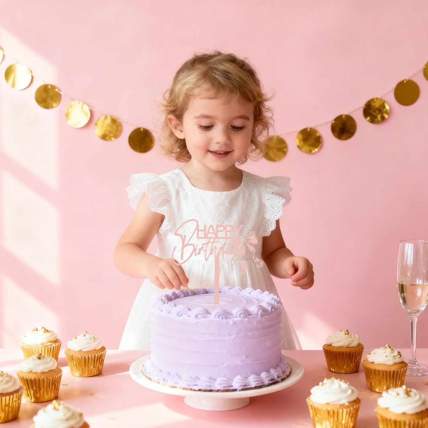 DIY Happy birthday Cake Topper Black Acrylic