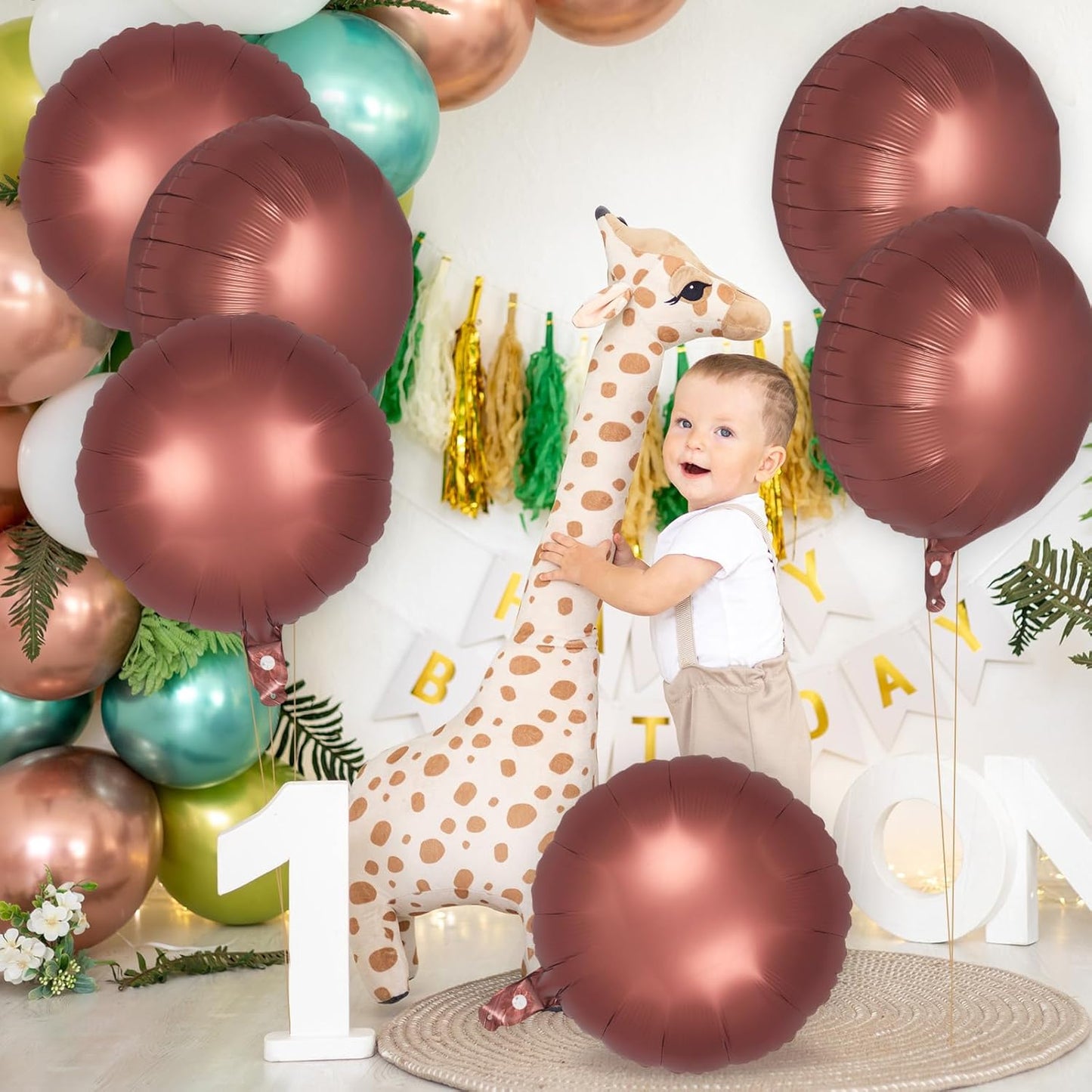 20 Pcs Black Round Shaped Balloons,18 Inch Round Foil Balloon,Giant Round Mylar Balloon Helium Balloons for Birthday Party Baby Shower Wedding Decorations (Black)