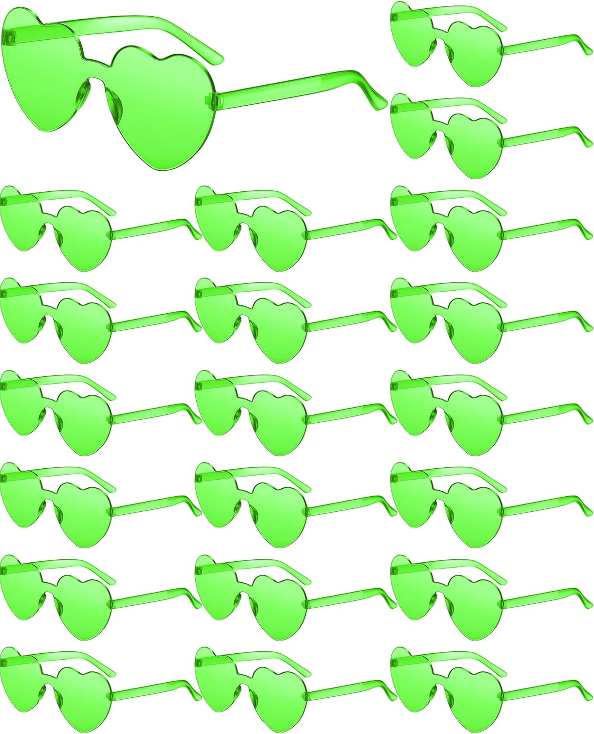 Frienda 20 Pairs Heart Shaped Sunglasses Rimless Candy Color Glasses for Women Men Party Favor
