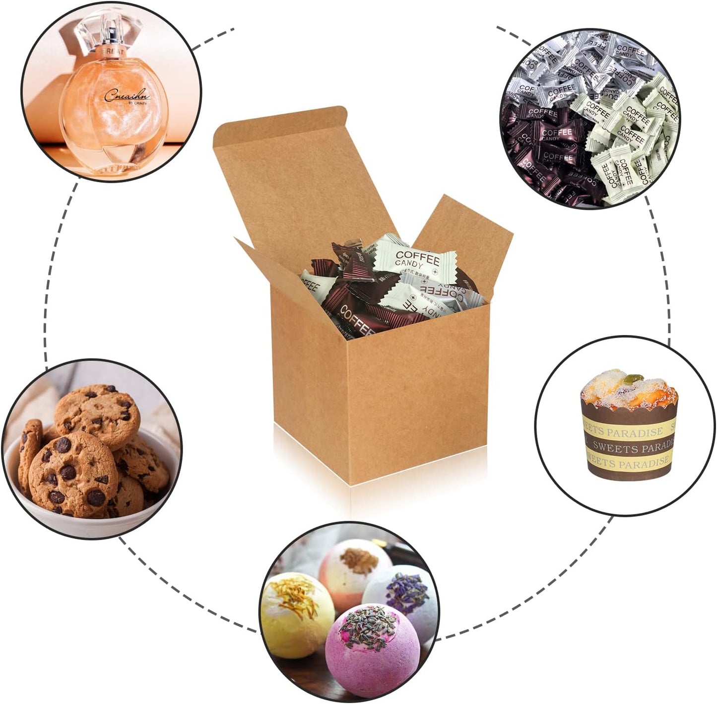 100 Pack Small Gift Boxes, 2x2x2 Inches Favor Boxes Gold Paper Gift Boxes with Lids for Presents, Crafting, Cupcake Boxes, Gifts, Candy Boxes for Wedding Party Bridal Shower Baby Shower Favors