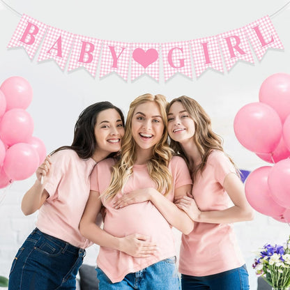 Hahafelt 1 Pcs Blue Gingham Welcome Baby Boy Banner for Baby Shower Party Decorations Pre Strung Gender Reveal Paper Banner for Table, Wall, Mantel Display Party Decor Supplies