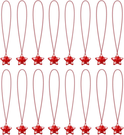 16 Pack Light Up Necklaces Flashing Star Bead Necklaces Glow In The Dark Party Supplies for Weddings Birthday Valentines Mardi Gras July 4th Halloween Christmas