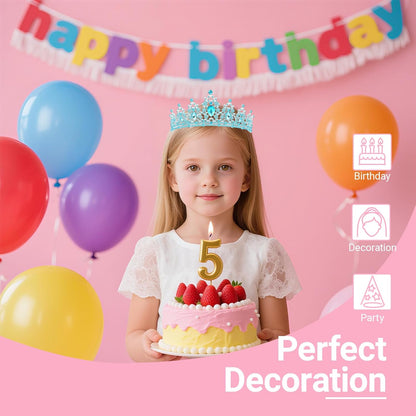 Birthday Tiara and Crown with Sash, Birthday Tiara for Women Party Silver