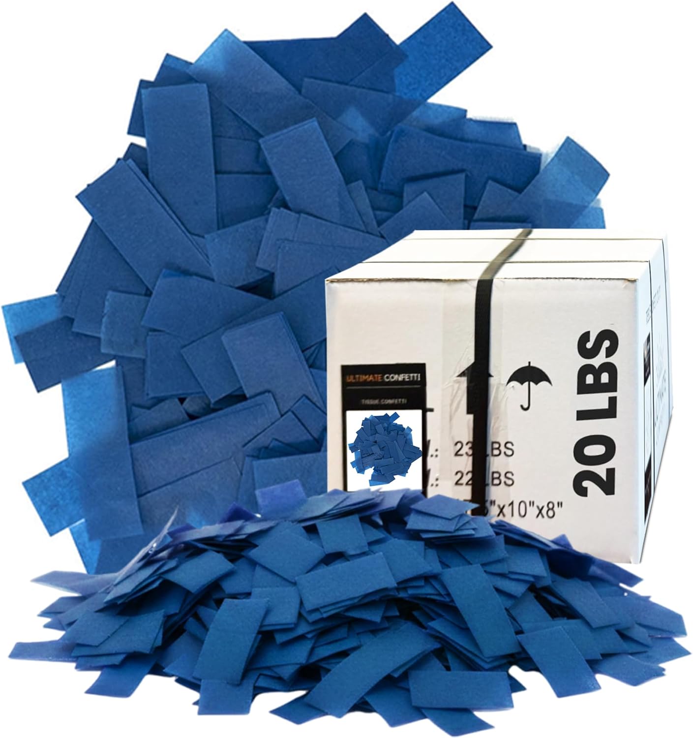 Ultimate Confetti, Multicolor Biodegradable Confetti - Rectangular Fluttering Tissue Paper Confetti for Cannon and Launcher use - Best for Holidays, Birthday, Wedding, and Parties - 1 lb, 16 oz