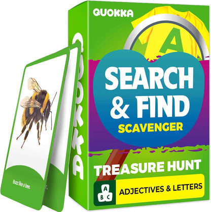 QUOKKA Scavenger Hunt Cards for Toddlers and Kids Ages 4-8 - Indoor Search and Find Activities for Kids Ages 6-8 - Educational Party Games for 3-6 Year Olds