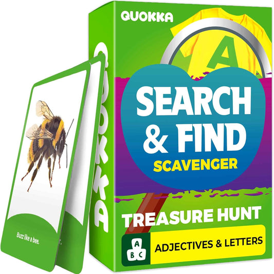 QUOKKA Scavenger Hunt Cards for Toddlers and Kids Ages 4-8 - Indoor Search and Find Activities for Kids Ages 6-8 - Educational Party Games for 3-6 Year Olds