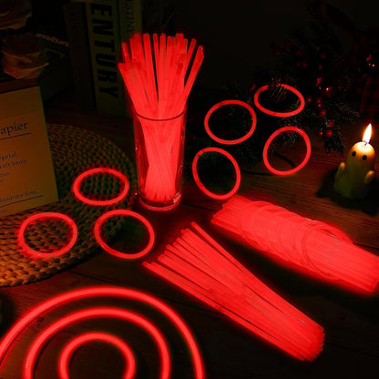 60 Pack 8” White Glow Sticks Bulk with 60 Connectors Neon Glow In The Dark Party favors Supplies for Holiday Birthday Party Decoration (White)