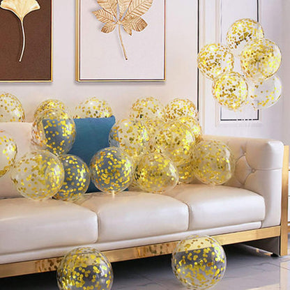 KIRIKOU Pack of 24 Pieces Confetti Balloons 12 Inch Latex Party Balloons for Party Decorations, Wedding, Engagement, Bridal, Birthday and Shower (Black)