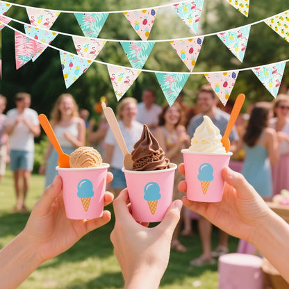 G2PLUS 39Ft Triangle Bunting Banner, 42Pcs Pink Floral Garland Pennant Banner, Reusable Cotton Triangle Flags Party Decoration for Birthday, Wedding, Garden Tea Party, Baby Shower, Room Decor