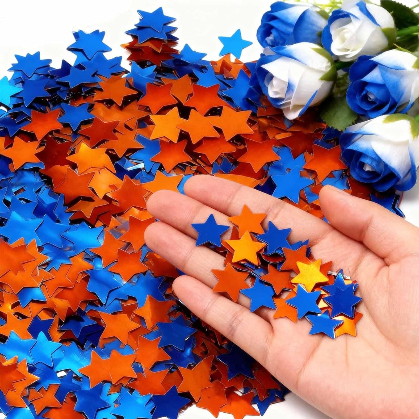 Rainbow Star Metallic Foil Confetti 8000 Pcs Shiny Star Table Confetti for Fill Balloon Wedding Graduation Party Decorations,60g of pack