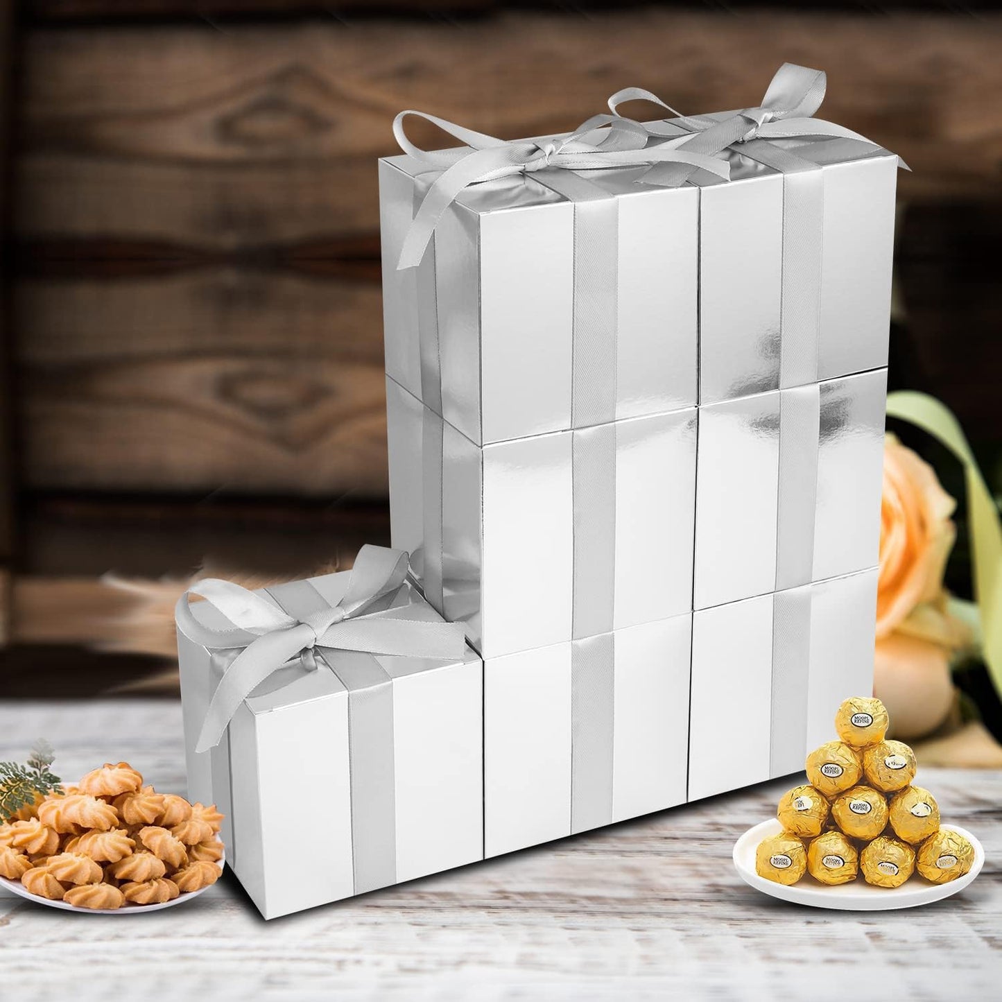 100 Pack Small Gift Boxes, 2x2x2 Inches Favor Boxes Gold Paper Gift Boxes with Lids for Presents, Crafting, Cupcake Boxes, Gifts, Candy Boxes for Wedding Party Bridal Shower Baby Shower Favors