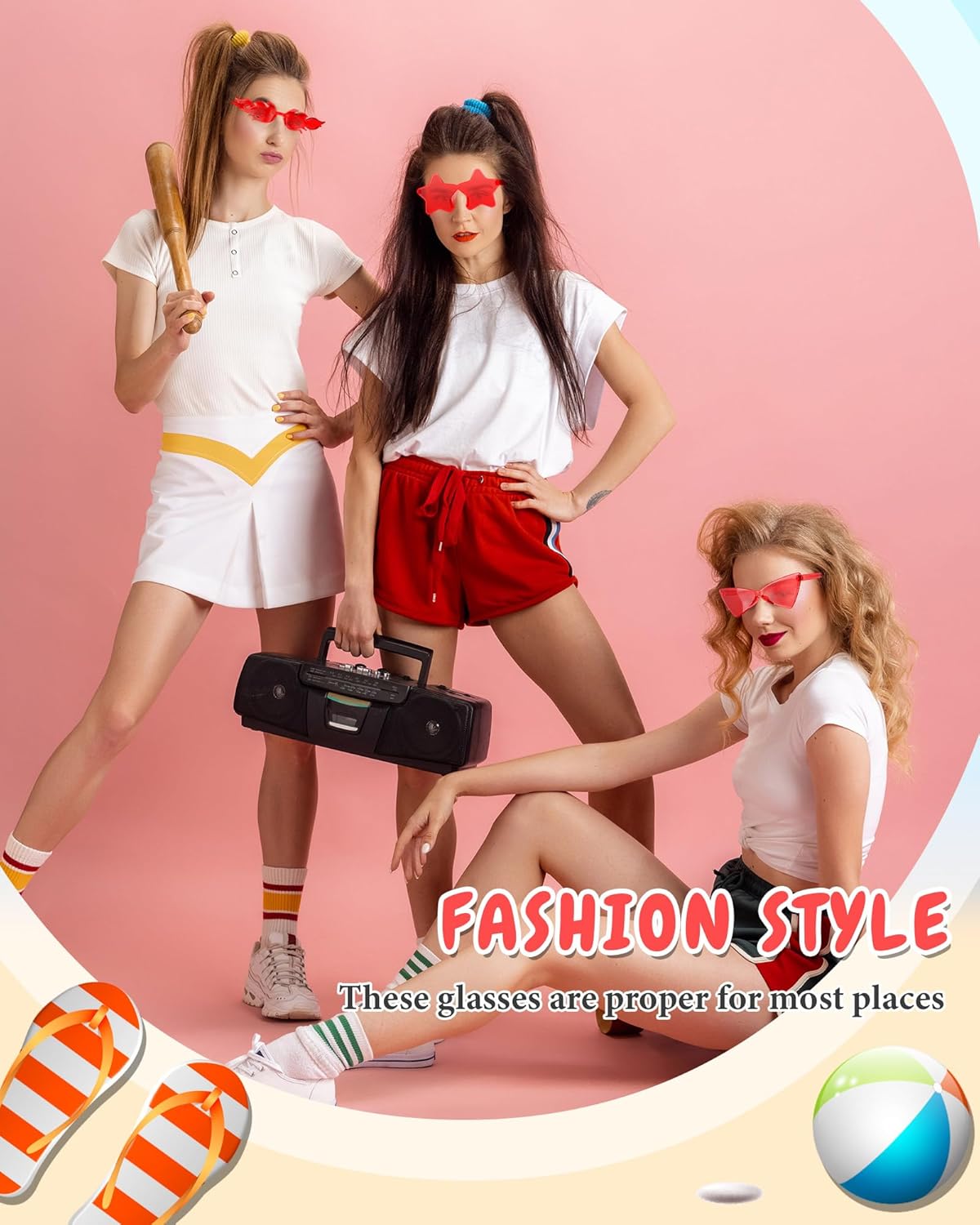 Kanayu 12 Pcs Mixed Style Rimless Sunglasses Retro Party Favors Eyewear for Bachelor Party Photoshoot Costume Accessories