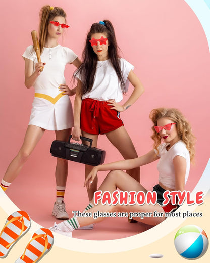 Kanayu 12 Pcs Mixed Style Rimless Sunglasses Retro Party Favors Eyewear for Bachelor Party Photoshoot Costume Accessories