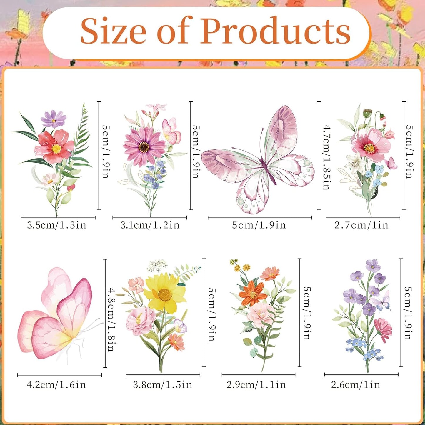 Wildflower Birthday Party Decorations, 36PCS Flower Floral Cupcake Toppers Decoration, Baby in Bloom Baby Shower Cupcake Picks Decor Party Supplies for Gilrs Women