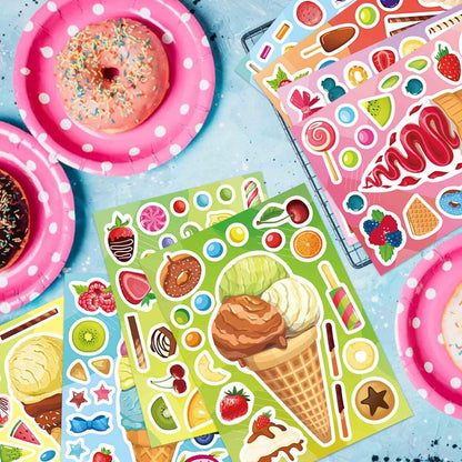 24 Sheets Make a Face Stickers for Kids Toddlers, Make Your Own Animal Mix and Match Sticker Sheets with Sea Animals Horses Dinosaurs Unicorns for Kids Crafts Party Favors Goodie Bags Stuffers