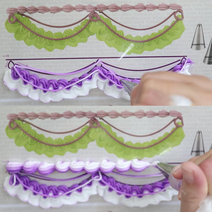 Piping Tips Practice Board Guide Paper Sheets 250+ Cake Decorating Tips Techniques Tutorial Patterns 74 Sheets/Set