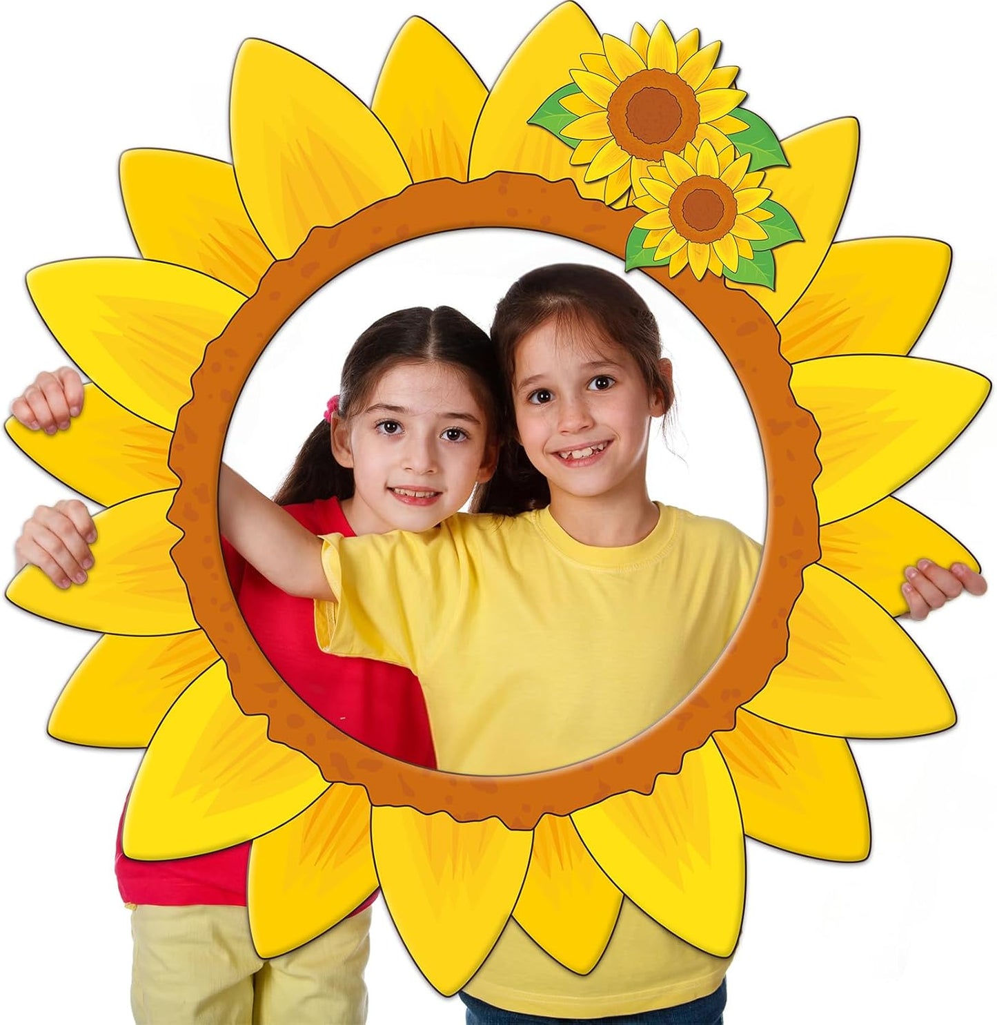Sunflower Photo Booth Props Sunflower Birthday Party Decorations 26 Inch Large Yellow Flower Selfie Frame Floral Photo Booth Frame Selfie Props Accessories for Birthday Baby Shower Party Supplies