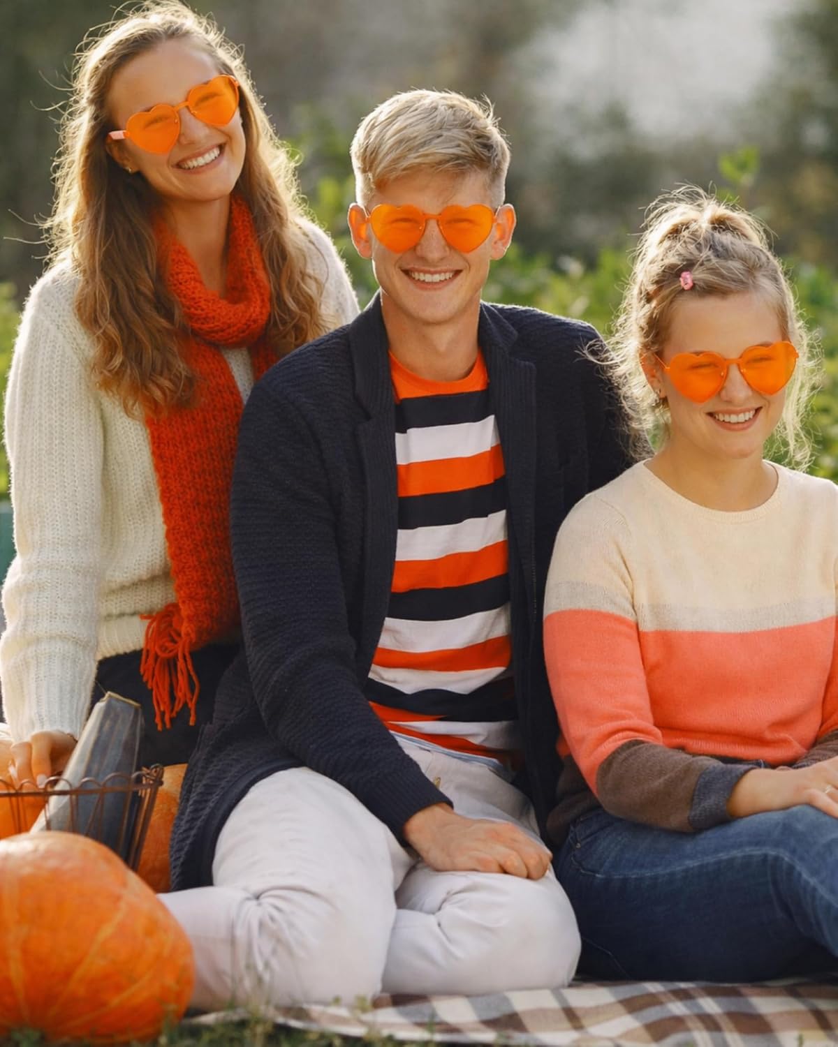 Frienda 8 Pairs Heart Shaped Sunglasses for Women Rimless Heart Glasses Candy Color Sunglasses for Party Favor