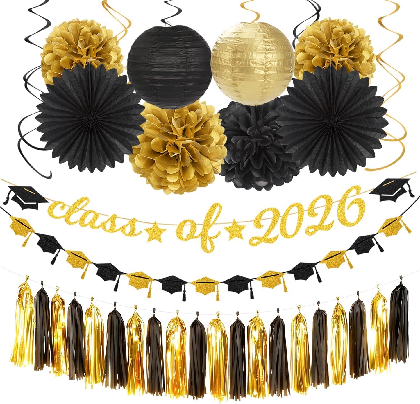 Champagne-Gold Beige Fall Baby-Shower Party-Decorations - 36pcs Welcome Home Banner Sign,Neutral Paper Lanterns,Girl Streamers Garland,Boho Hanging Tissue Pom Poms Flowers Fans Backdrop Decor Burgleda