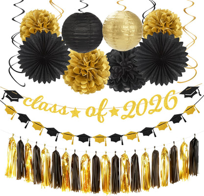 Champagne-Gold Beige Fall Baby-Shower Party-Decorations - 36pcs Welcome Home Banner Sign,Neutral Paper Lanterns,Girl Streamers Garland,Boho Hanging Tissue Pom Poms Flowers Fans Backdrop Decor Burgleda
