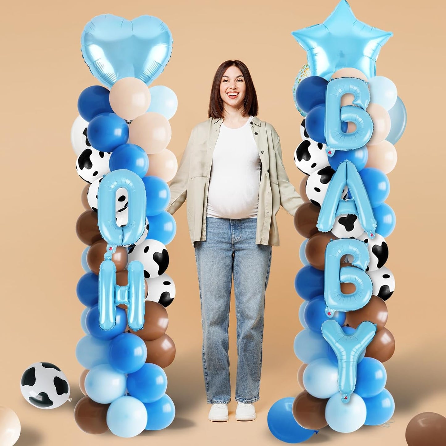 2 Sets Graduation Balloon Column Stand Kits with Balloons 2026 Grad Themed Decoration Navy Blue Balloon Tower Stand Kit for Grad High School & College Celebration Party Decor