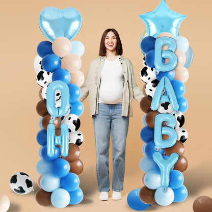 2 Sets Graduation Balloon Column Stand Kits with Balloons 2026 Grad Themed Decoration Navy Blue Balloon Tower Stand Kit for Grad High School & College Celebration Party Decor