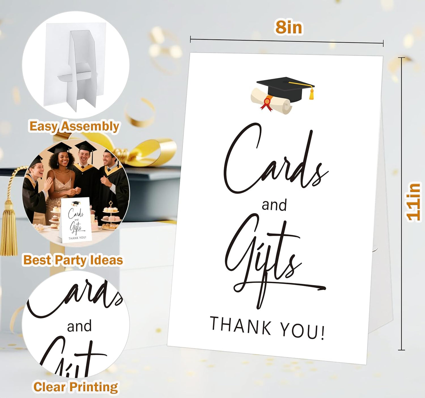 Graduation Tabletop Sign, Guestbook Sign, Include One 8×11 Signs with Holder, Graduation Party Signs for Class of 2026, High School College Grad Decoration - QF02