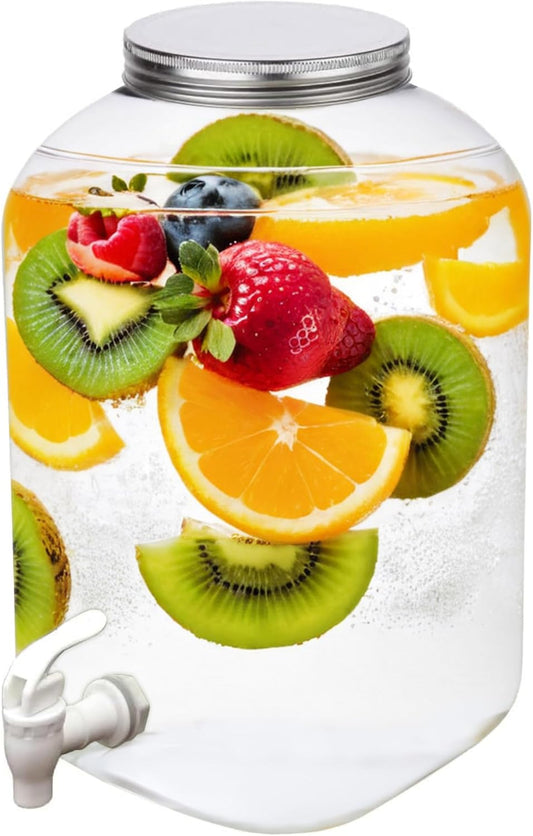 Lily's Home - 2 Gallon Beverage Dispenser with Lid and Spigot (Set of 2), BPA Free, Plastic Drink Dispenser for Water, Iced Tea, Juice, Lemonade - Party, Wedding, Event & Lemonade Stand Essentials