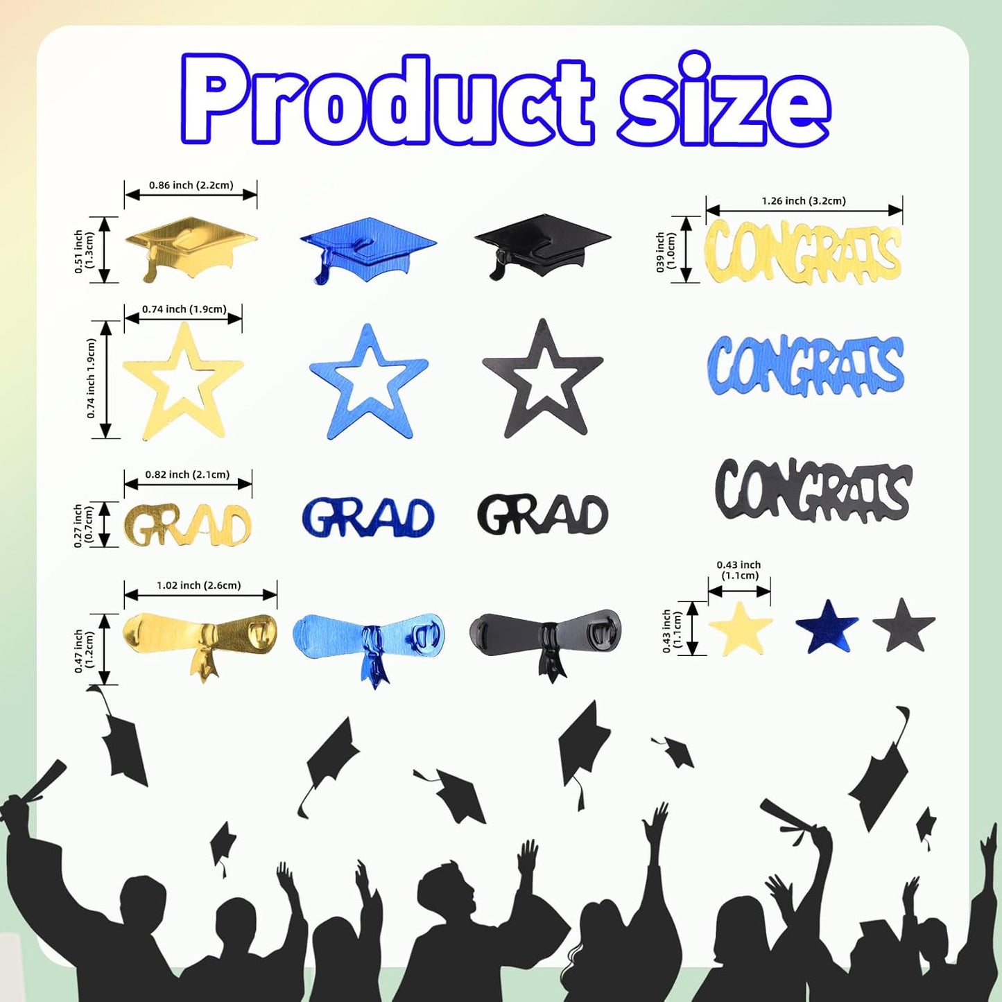Gold and Black Graduation Confetti 2026, 1000 Pcs Congrats Grad Confetti Class of 2026 Party Table Centerpiece for 2026 Graduation Party Decorations