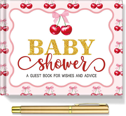 Fuyoooo 27 Pcs Safari Animal Baby Shower Guest Book Set Baby Shower Sign in Guest Floral Book Place Table Cards with Gold Pen Adhesive Photo Corner for Birthday Party