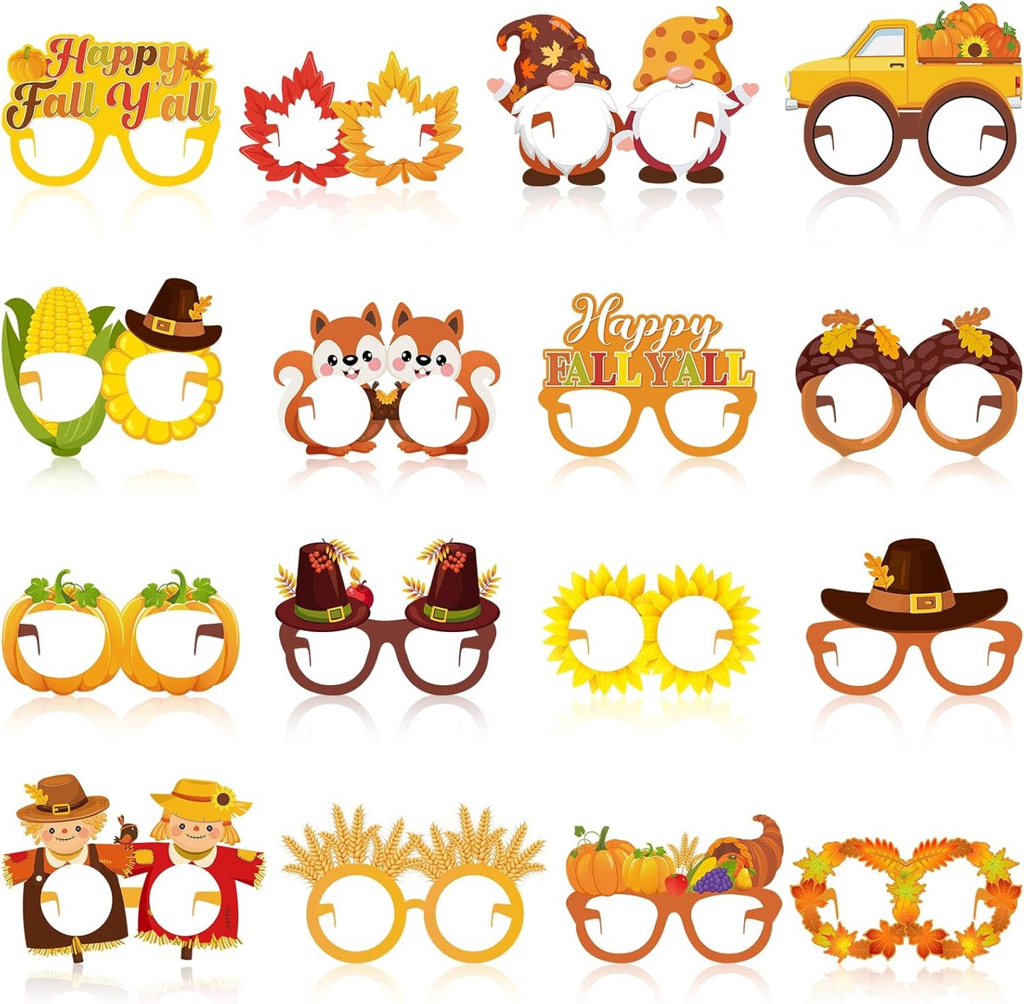 32 Pcs Spa Party Favors Paper Glasses Makeup Paper Eyeglasses Frames Spa Photo Booth Props Selfie Props for Makeup Birthday Party Decorations