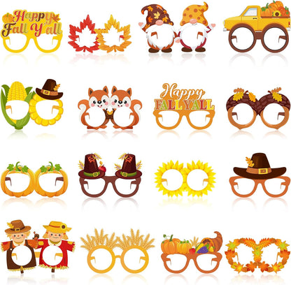 32 Pcs Spa Party Favors Paper Glasses Makeup Paper Eyeglasses Frames Spa Photo Booth Props Selfie Props for Makeup Birthday Party Decorations