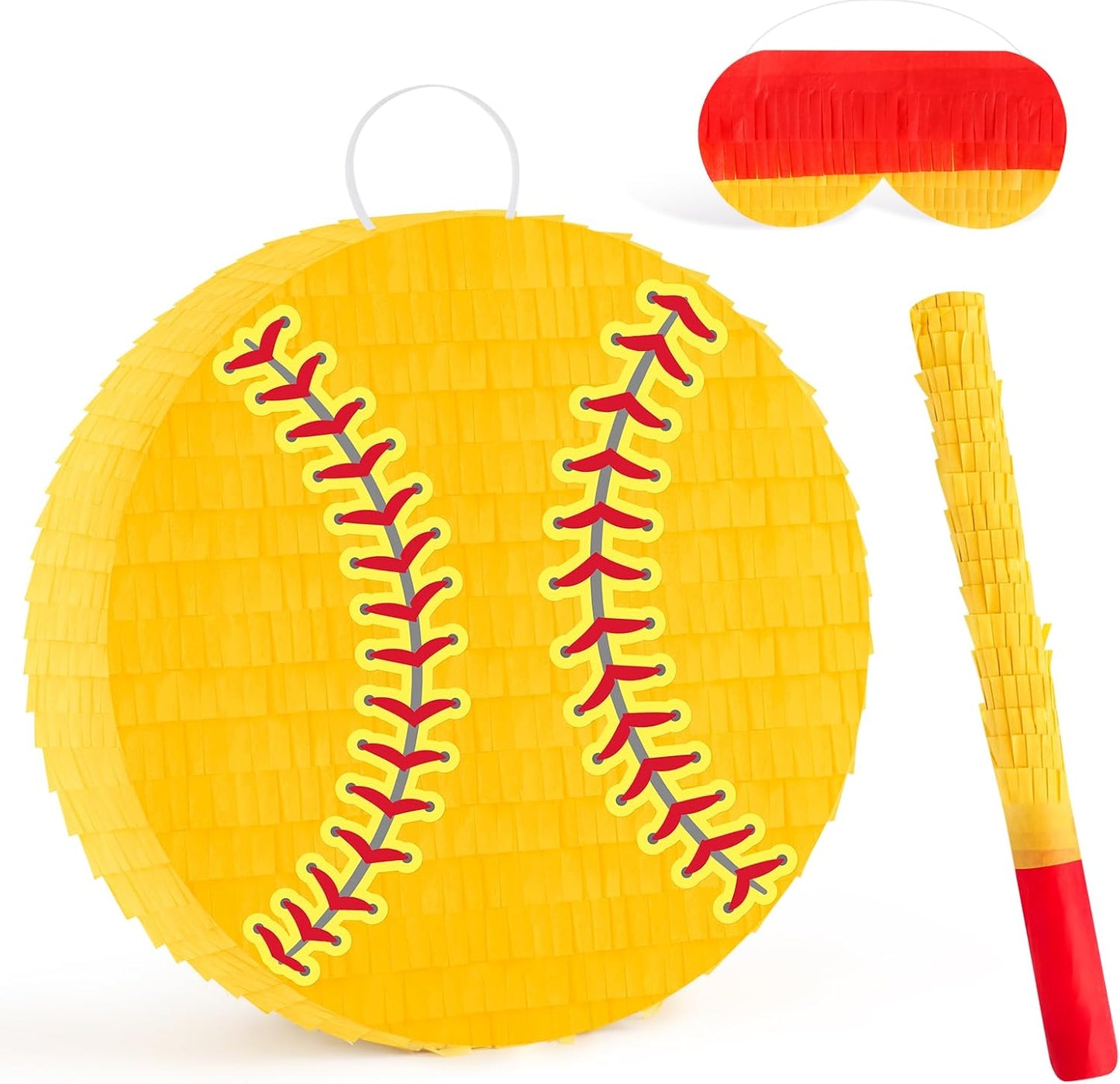 Dinosaur Pinata - Dinosaur Decorations with a Blindfold and Bat for Boys Girls Animal Themed Birthday Party Kids Classroom Game Decorations Supplies (15.7 x 11.4 x 3.1 Inches)