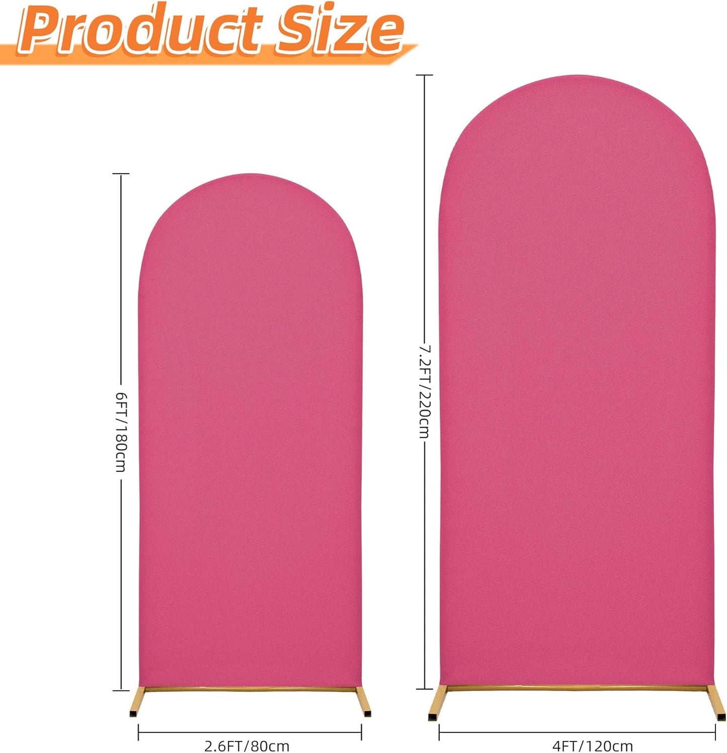 3-Piece Arch Cover Bundle – 7.2FT, 6.6FT & 6FT Stretch Spandex Backdrop Set – Wedding, Birthday & Photo Booth Arch Covers for Every Event