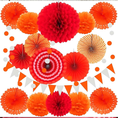 XIKSXITN 12 pc Rose Gold Gradient Tissue Paper Pom poms-Hanging Gold Dot White Paper Pom Poms Paper Flowers Ball for Party Decorative(8&10&12 inch)