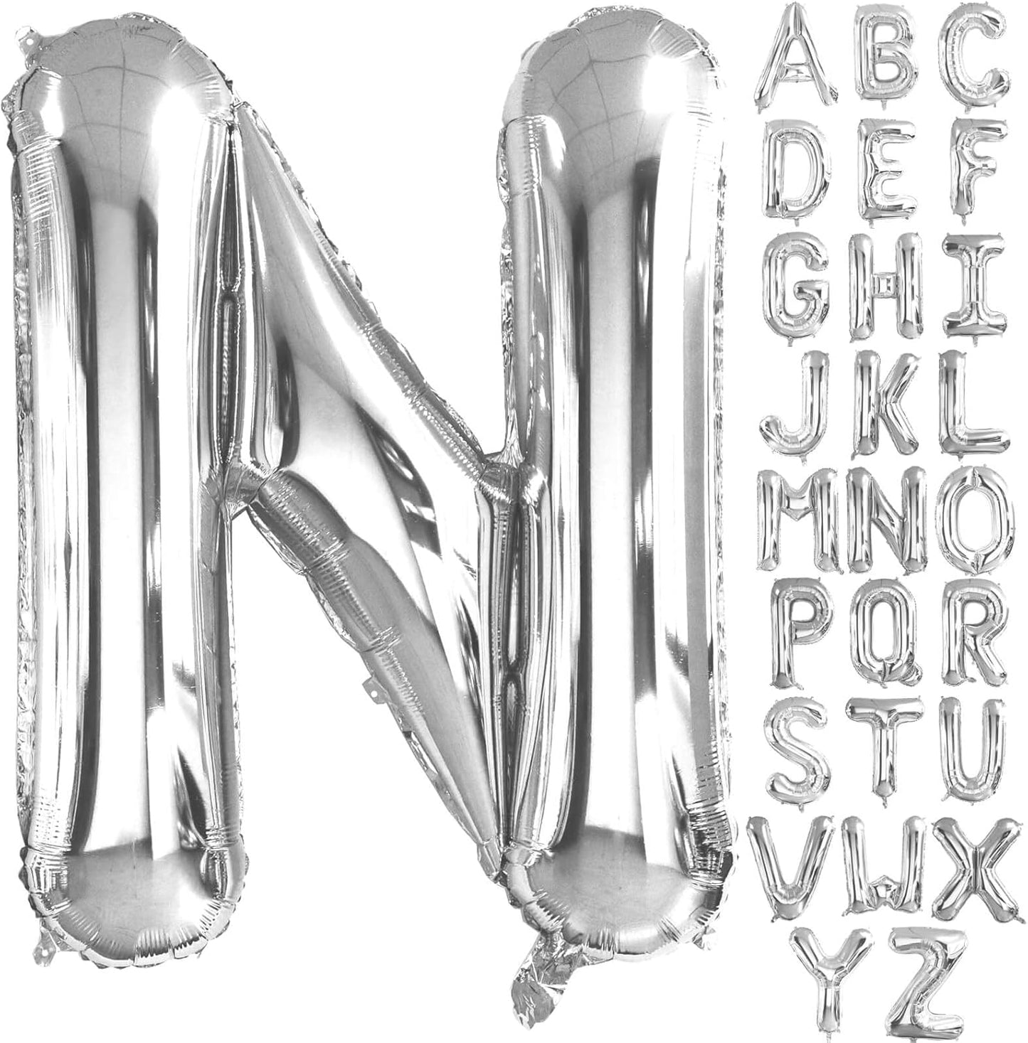 Lovoir 40 Inch Large Silver Letter M Balloons Big Size Jumbo Mylar Foil Helium Balloon for Birthday Party Celebration Decorations Alphabet Silver M