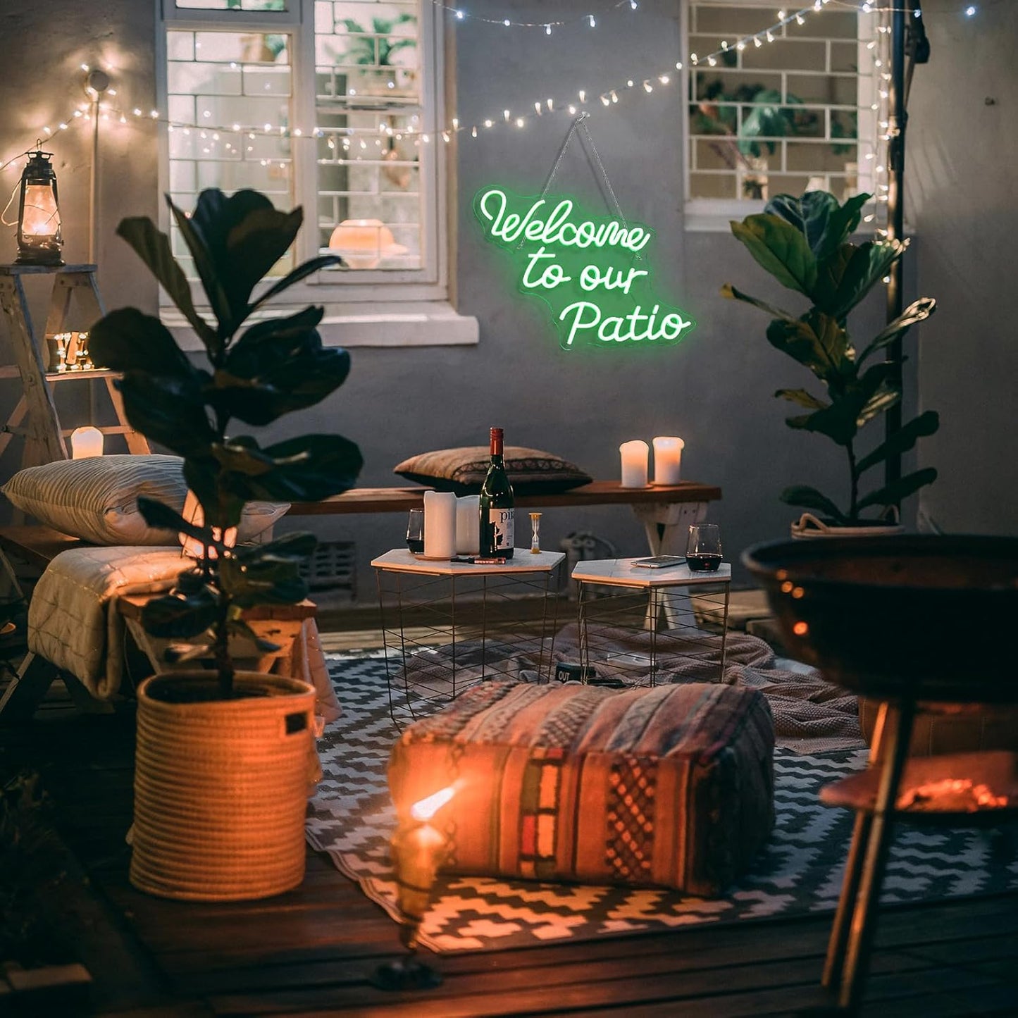 Welcome to the Jungle Neon Sign Jungle Decor Green Led Word Neon Light Signs for Wall Decor Usb Letter Light Up Sign for Garden Home Entryway Front Porch Party Gift